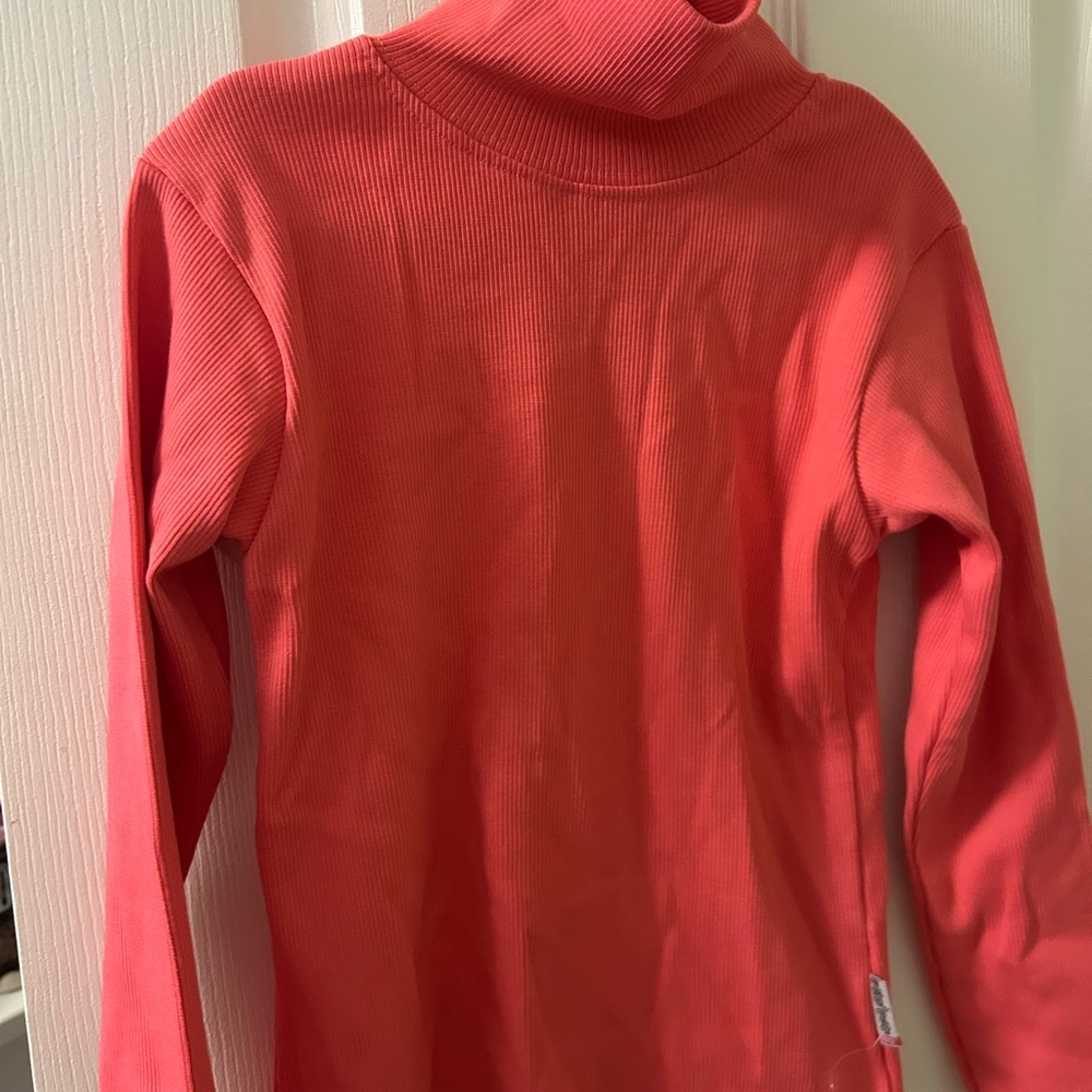 Pink Classic Knit Sweatshirt with Turtleneck